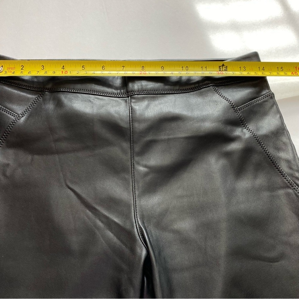 Free People Vegan Leather Biker Leggings Black High Rise Skinny Pull On Size 26 - Picture 9 of 11